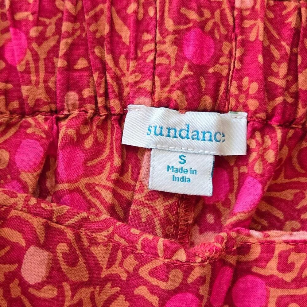 Sundance pink and red floral cotton pants with tassels small - Picture 7 of 7
